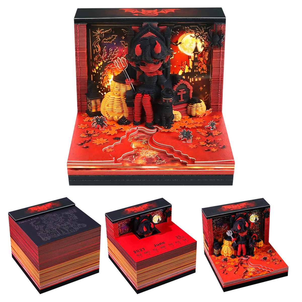 Halloween Witch Model Hand Tear off 2027 Calendar 3D Memo Pad