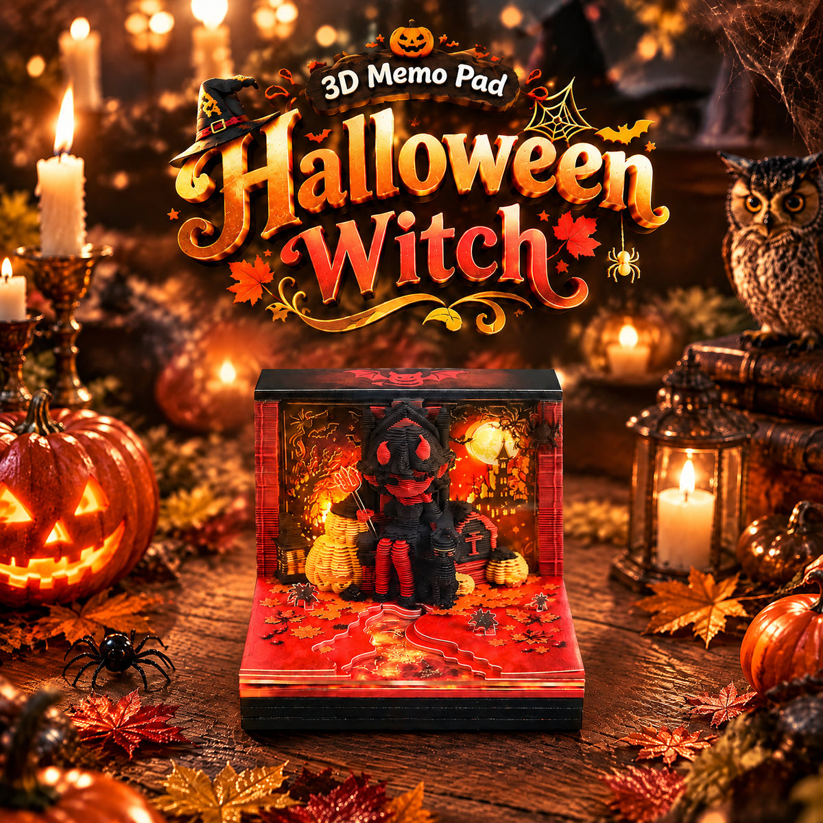 Halloween Witch Model Hand Tear off 2027 Calendar 3D Memo Pad