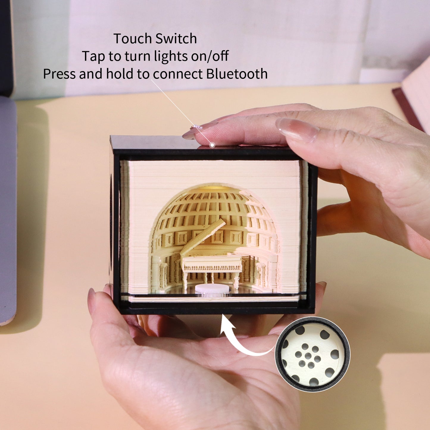 Heavenly Sound Bluetooth Music Player Aromatherapy Holder 3D Memo Pad With Light