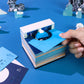 Cartoon Penguin Model Hand Tear off 3D Calendar Memo Pad With Light
