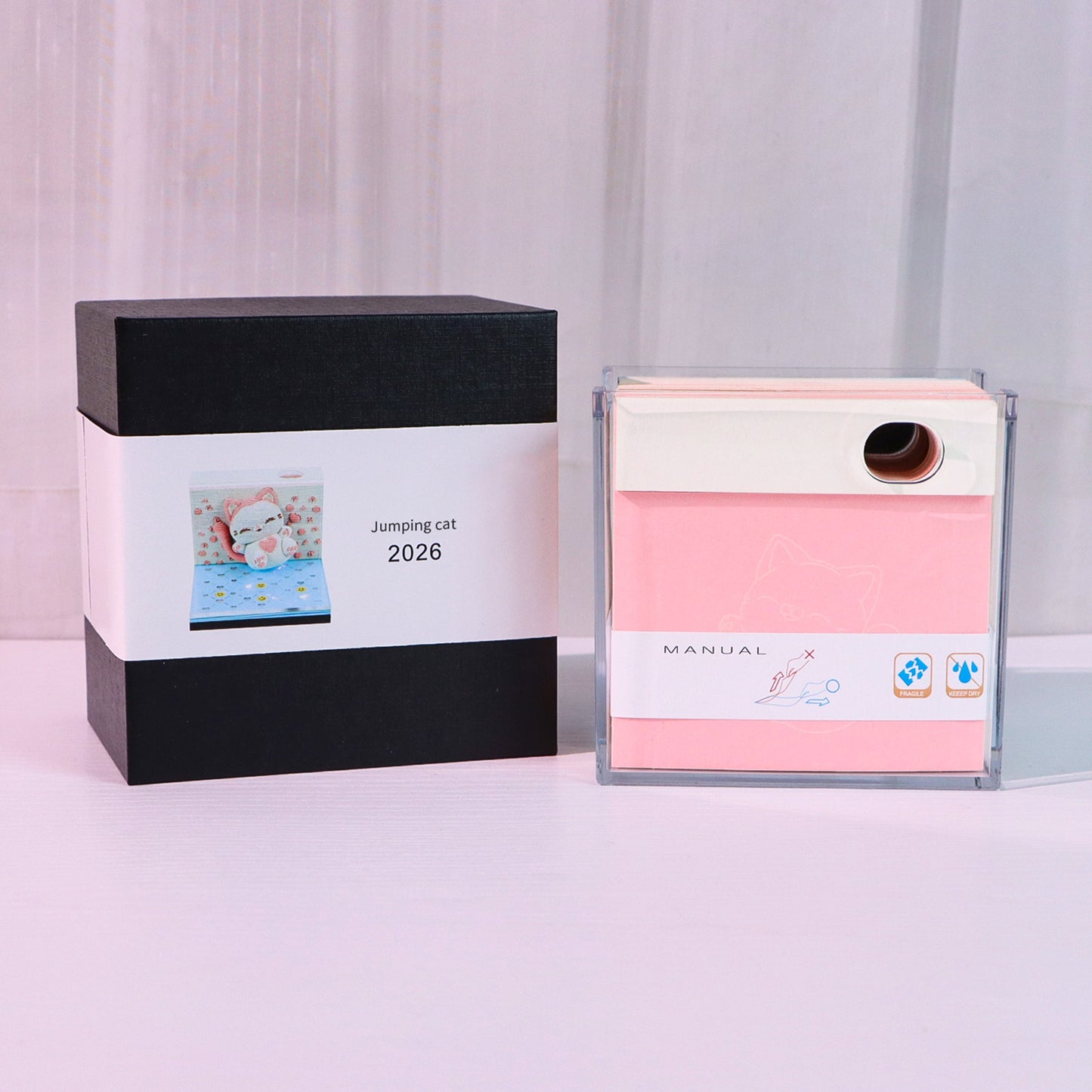 Jumping Cat 3D Model Hand Torn Memo Pad With Weekly Calendar 2026