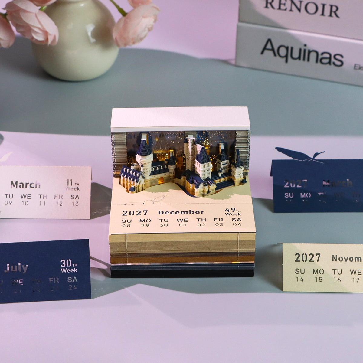 Magic Castle Model Hand Tear off 2027 Calendar 3D Memo Pad
