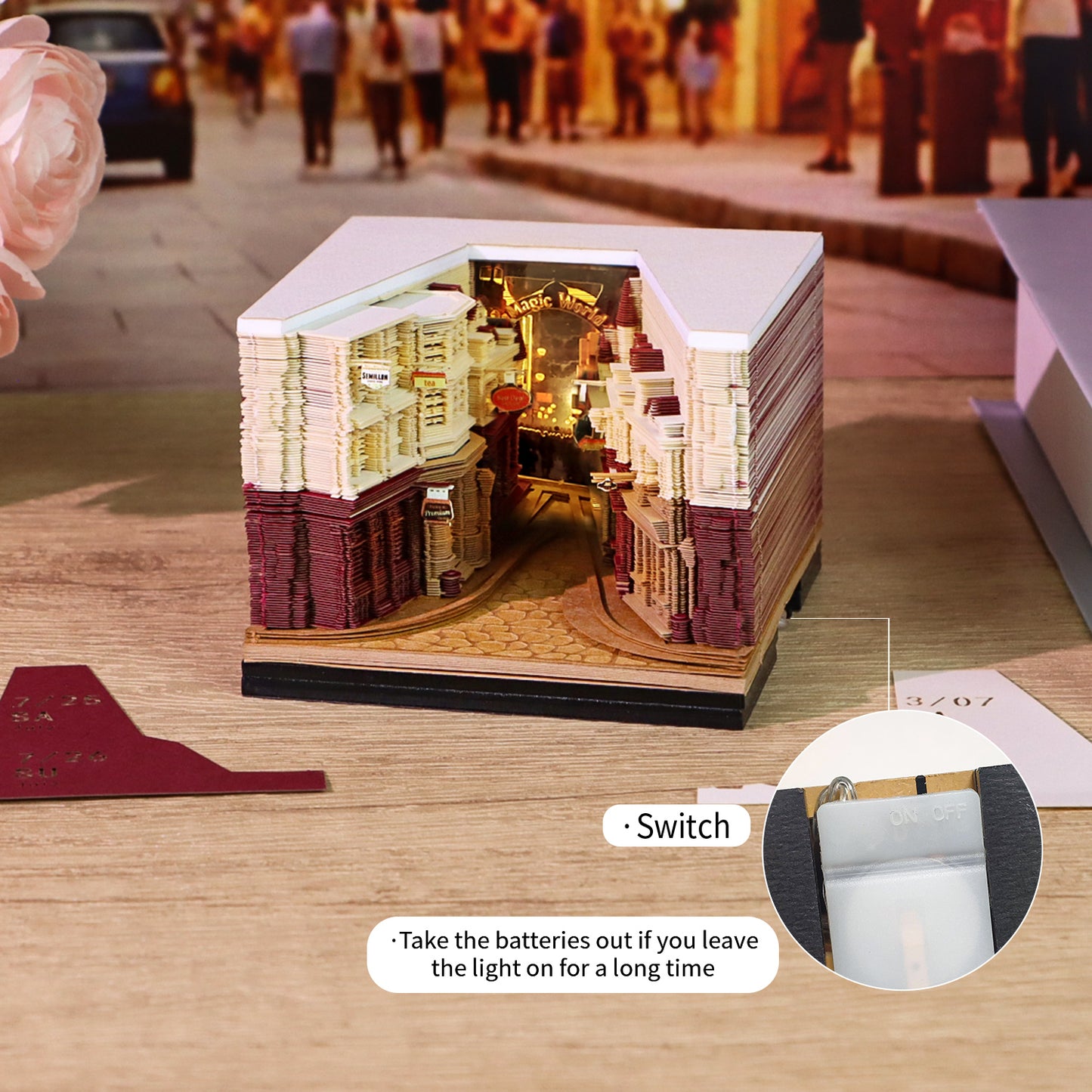 Magic Street Corner 3D Calendar Memo Pad With Light
