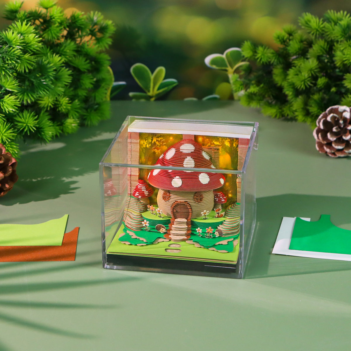 Mushroom House Model Hand Tear off 2027 Calendar 3D Memo Pad