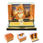 Cute Orange Cat Hand Tear off 3D Calendar Memo Pad With Light