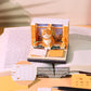 Cute Orange Cat Hand Tear off 3D Calendar Memo Pad With Light