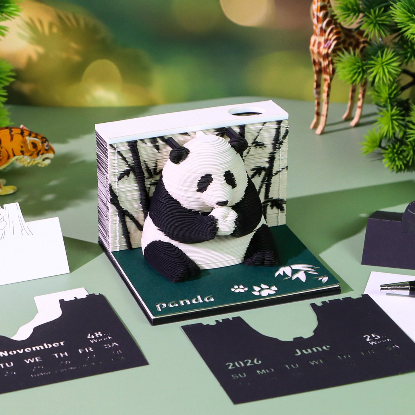 Panda 3D Memo Pad（3D Calendar 2026）