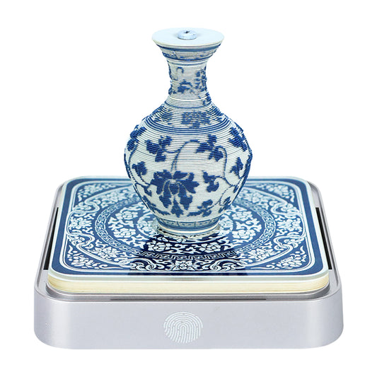 Blue and White Porcelain 3D Paper Sculpture Calendar Memo Pad With Light