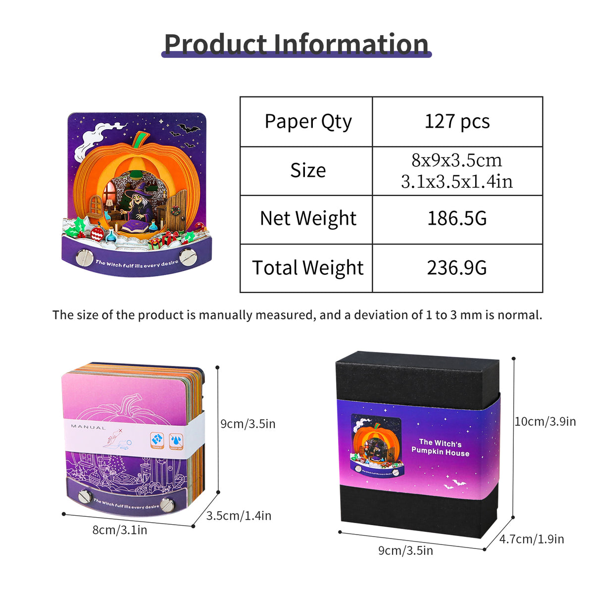The witch's pumpkin house 3d Model Hand Tear off Memo Pad