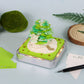 Green Treehouse Model Hand Torn 3D Memo Pad Panoramic 3D Calendar（Silver Base）