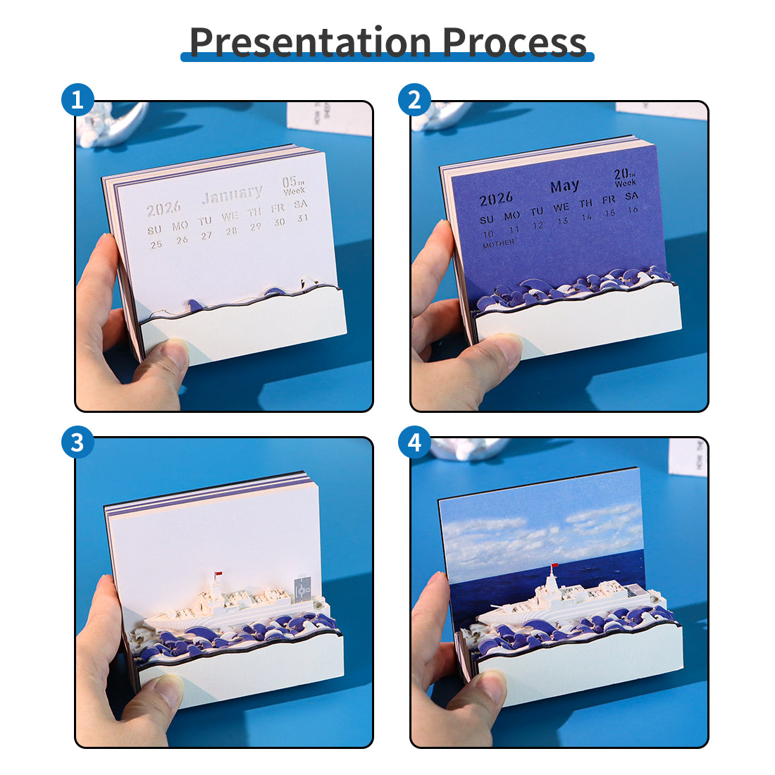 Sailing Warship Paper Calendar Memo Pad