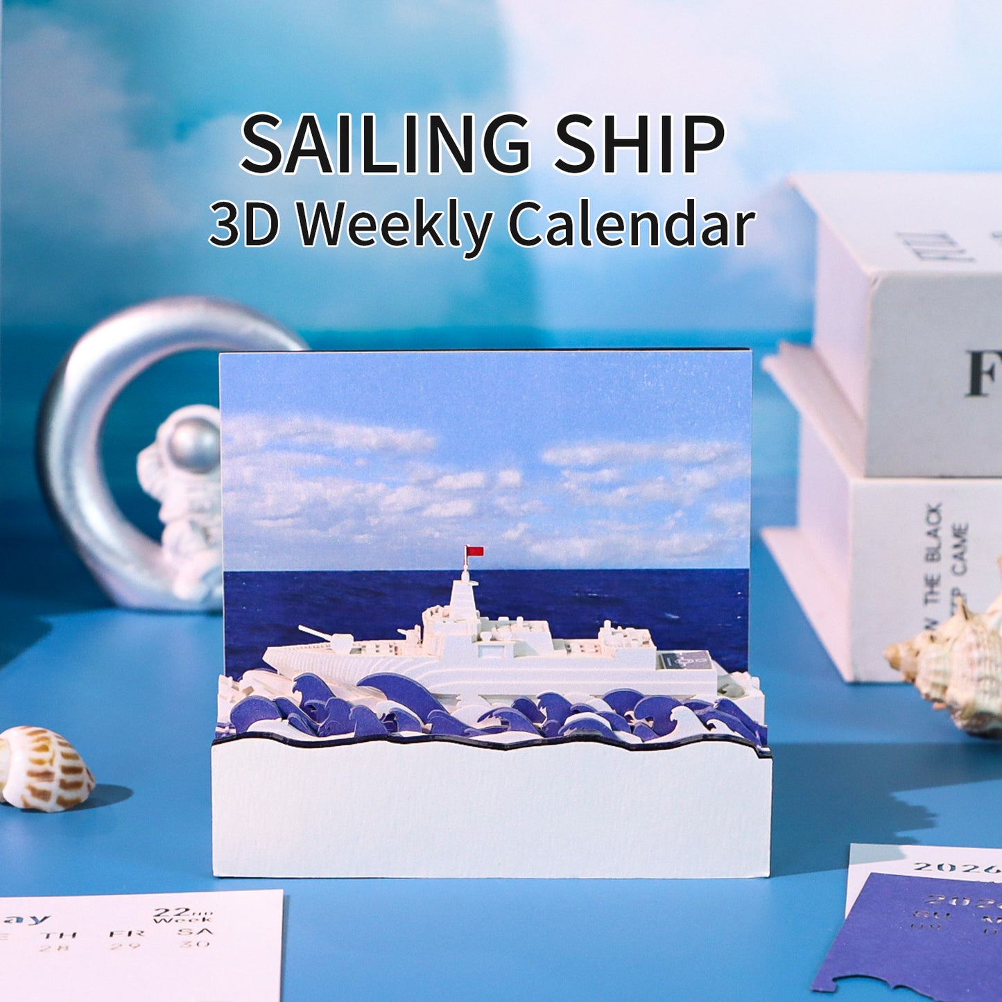 Sailing Warship Paper Calendar Memo Pad