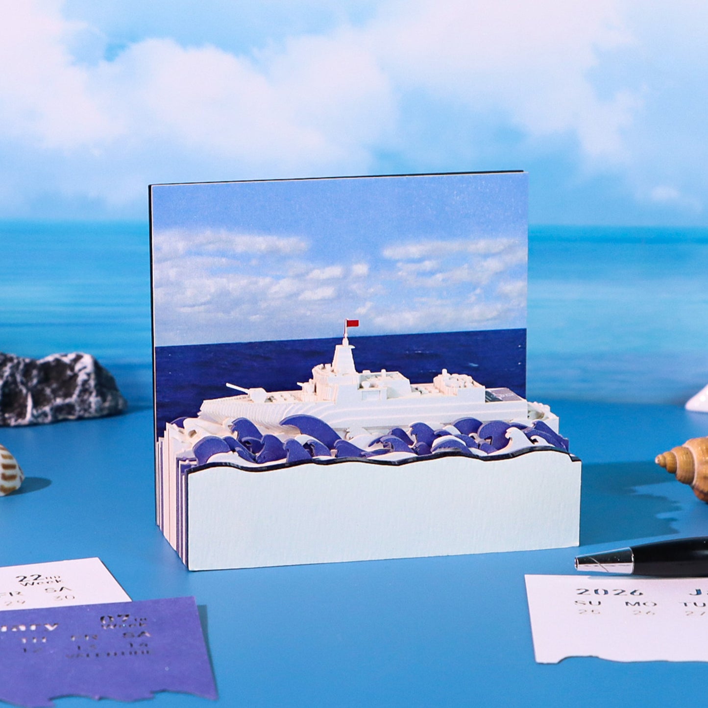 Sailing Warship Paper Calendar Memo Pad