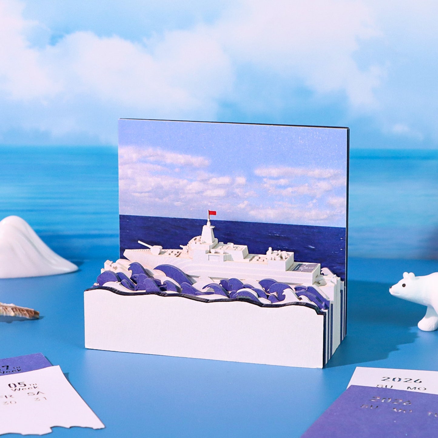 Sailing Warship Paper Calendar Memo Pad