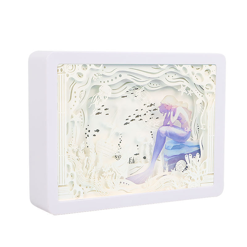 Music Undersea Style Paper Craving Lamp（white frame）