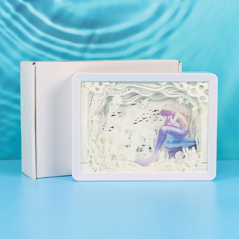 Music Undersea Style Paper Craving Lamp（white frame）