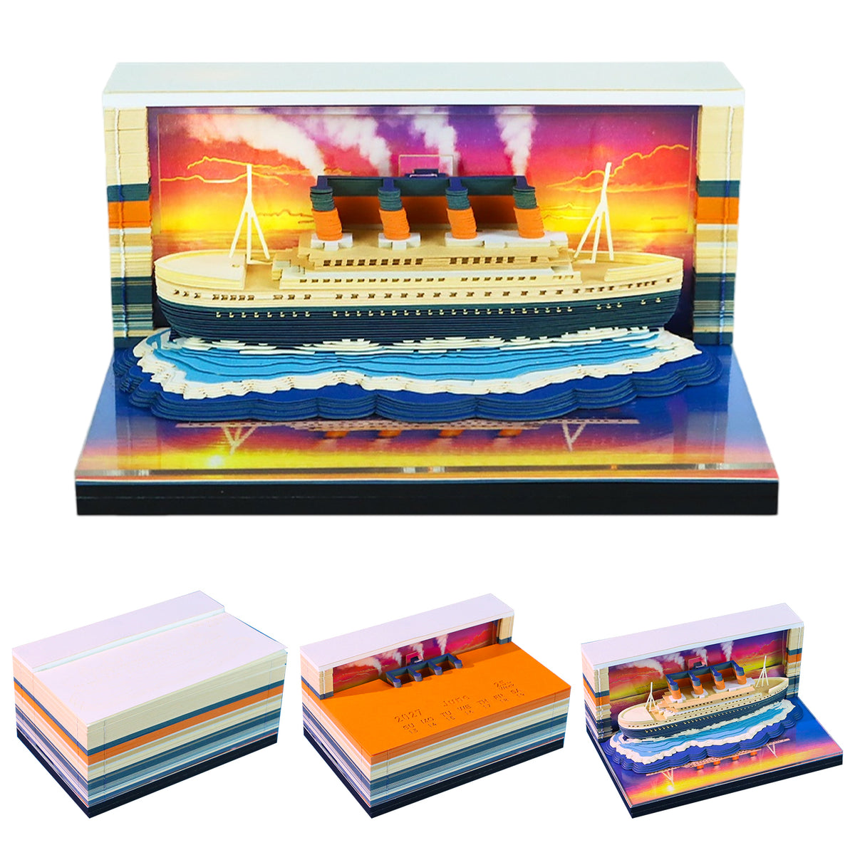 Titanic Model Hand Tear off 2027 Calendar 3D Memo Pad