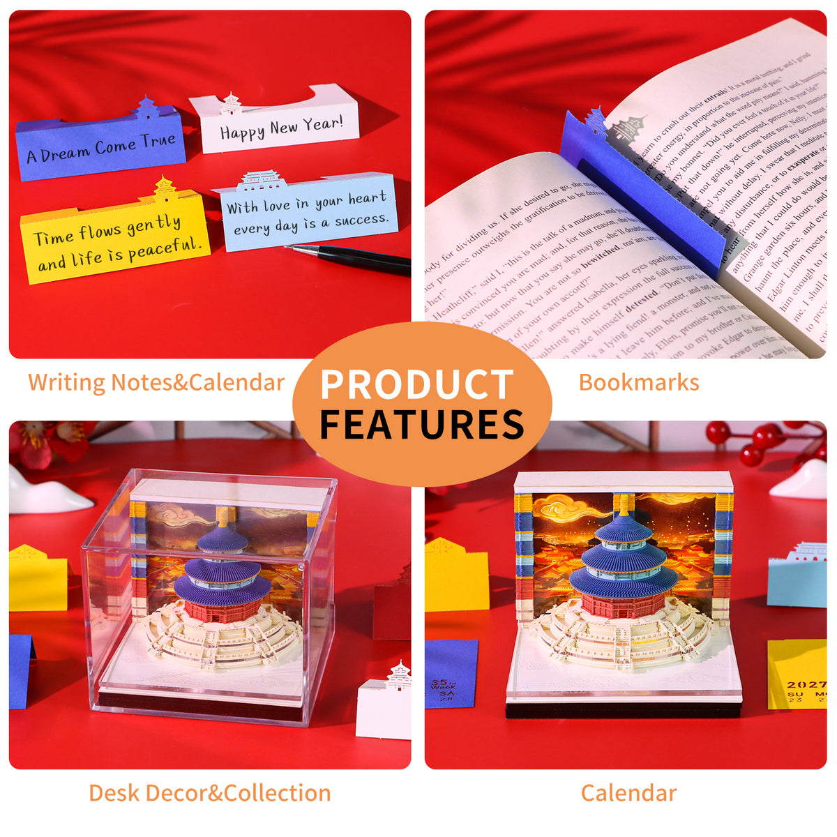 Temple of Heaven 3d Model Hand Tear off 2027 Calendar 3D Memo Pad