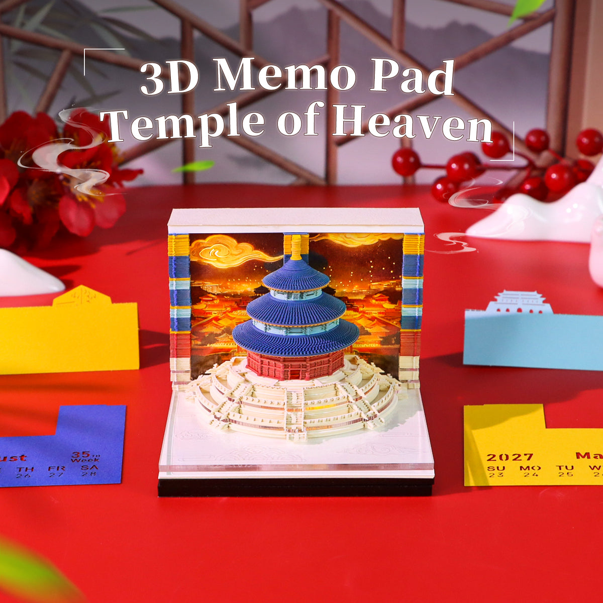 Temple of Heaven 3d Model Hand Tear off 2027 Calendar 3D Memo Pad