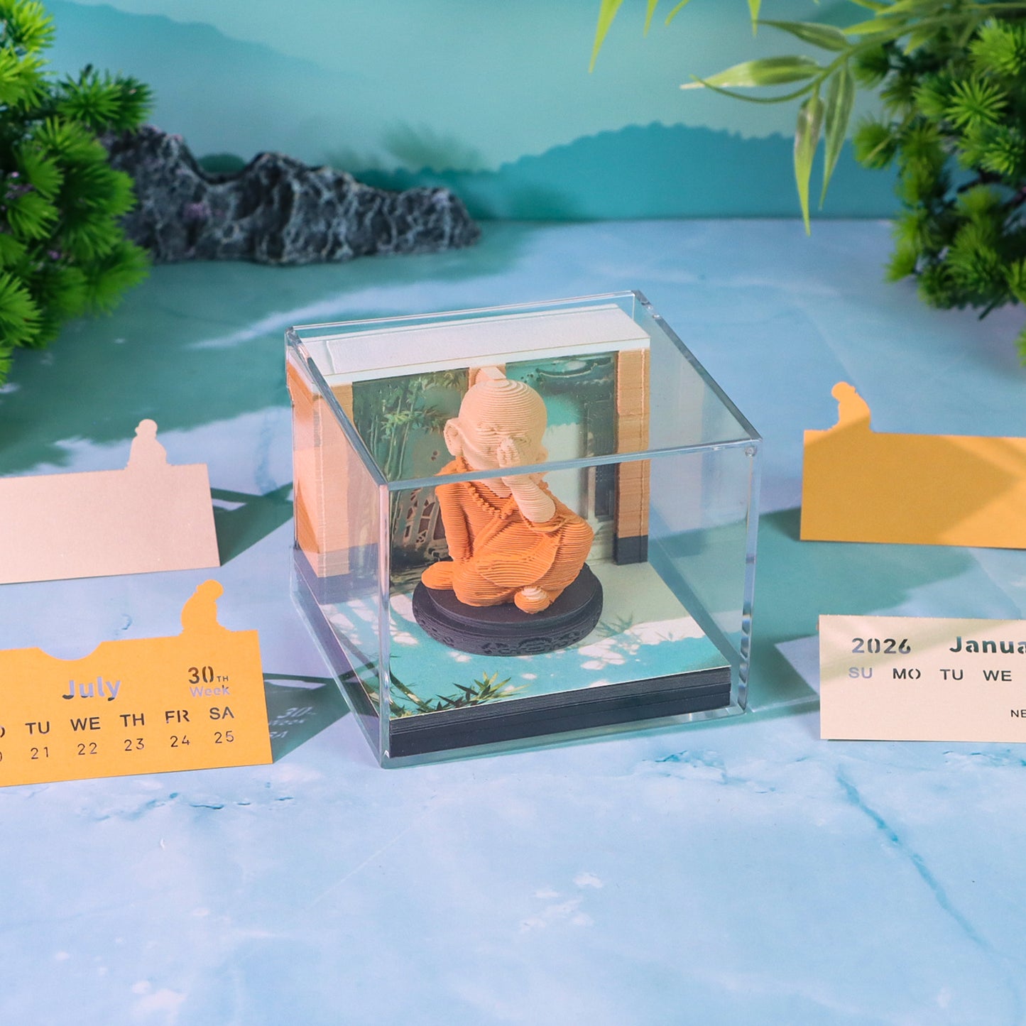 Zen Little Monk Figure Model Hand Tear off 3D Memo Pad