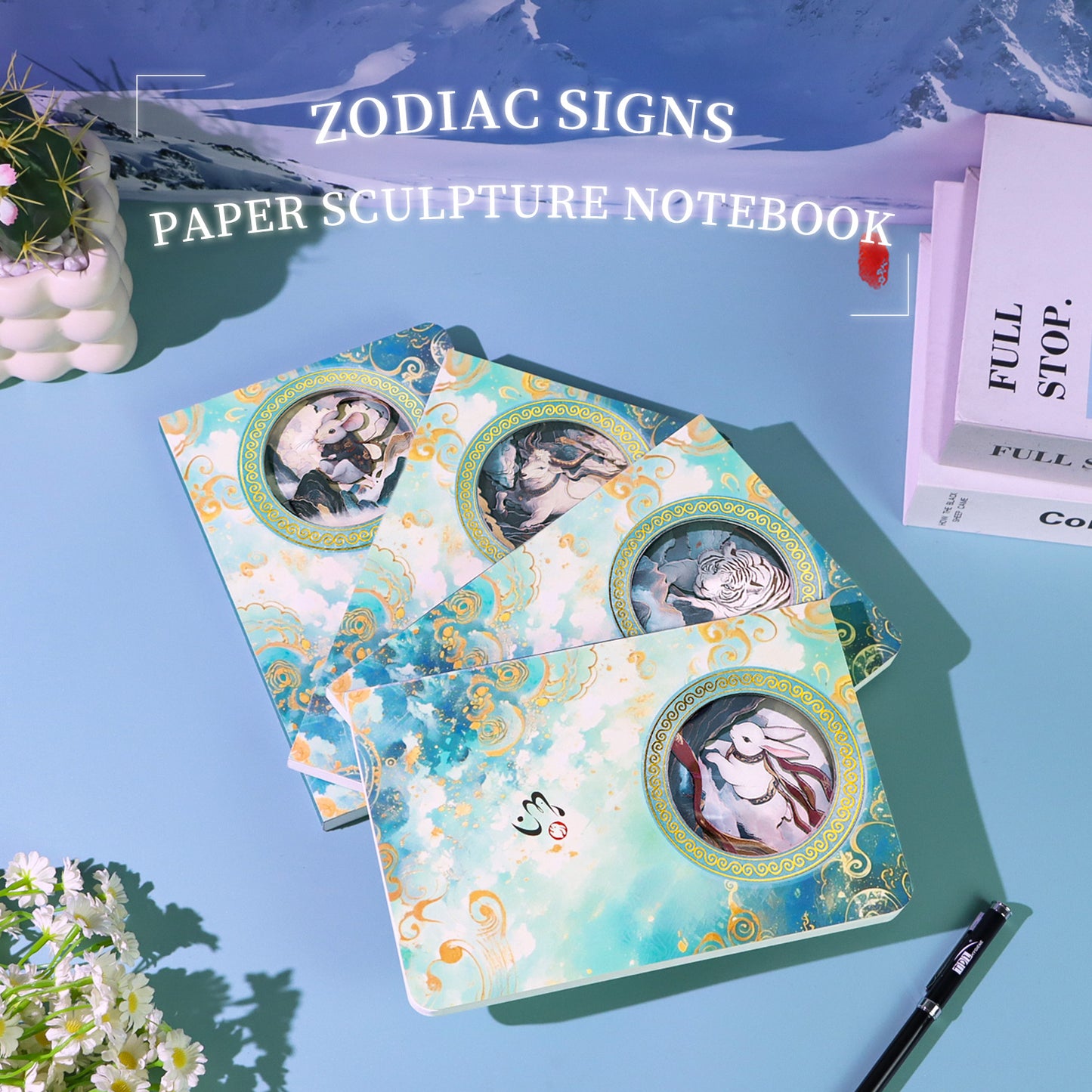 12 Zodiac Star Sign Animal Hollowed Out 3D Notebook