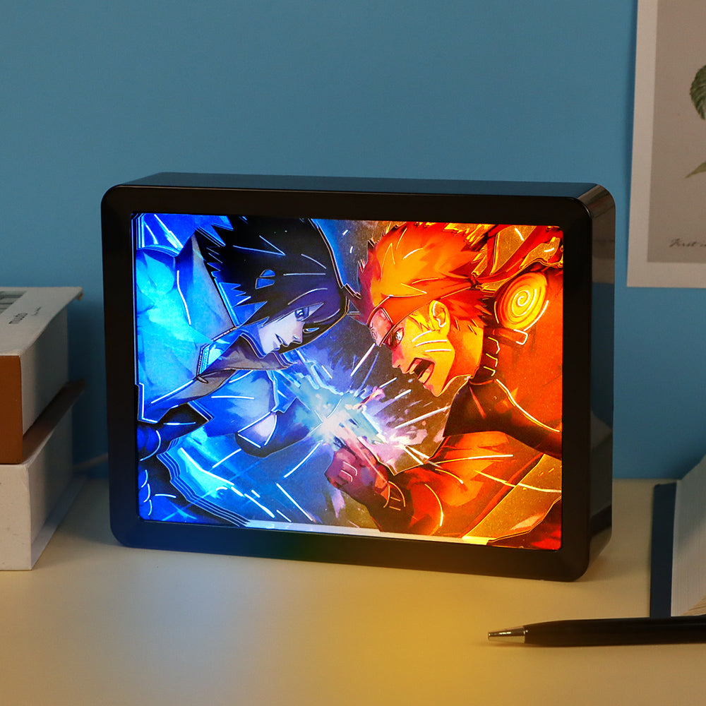 ABS Framed Anime  Paper Craving Lamp（Black Shadow Box Frame）