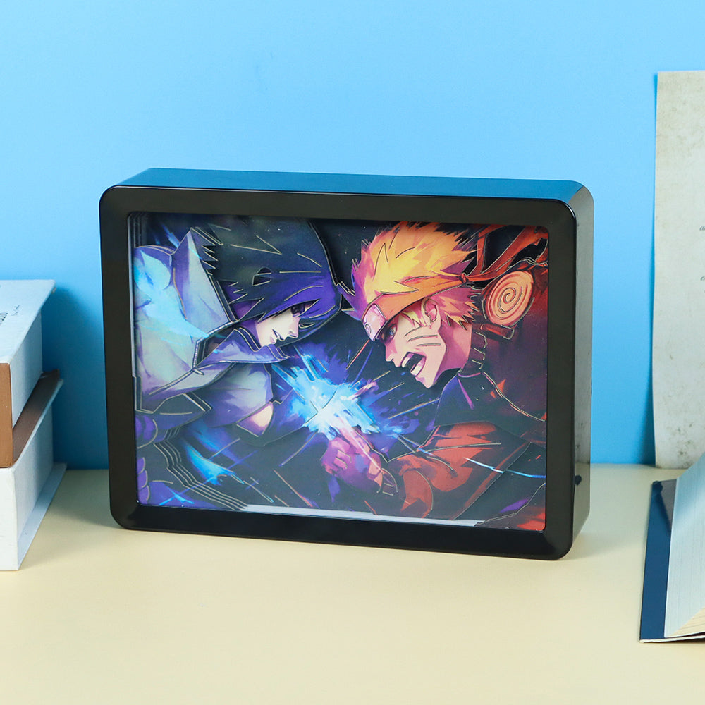 ABS Framed Anime  Paper Craving Lamp（Black Shadow Box Frame）
