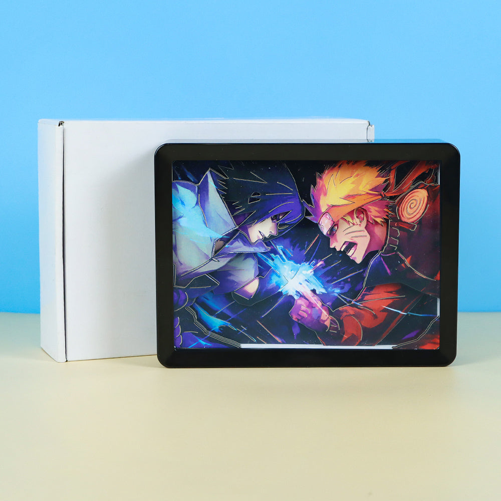 ABS Framed Anime  Paper Craving Lamp（Black Shadow Box Frame）