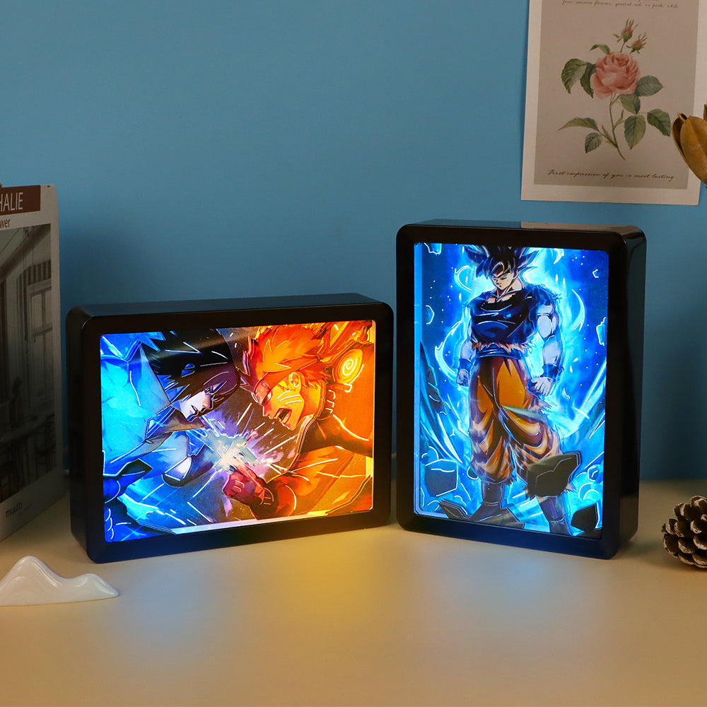 Dragon Ball Sangoku Anime Paper Craving Lamp（Black Shadow Box Frame）