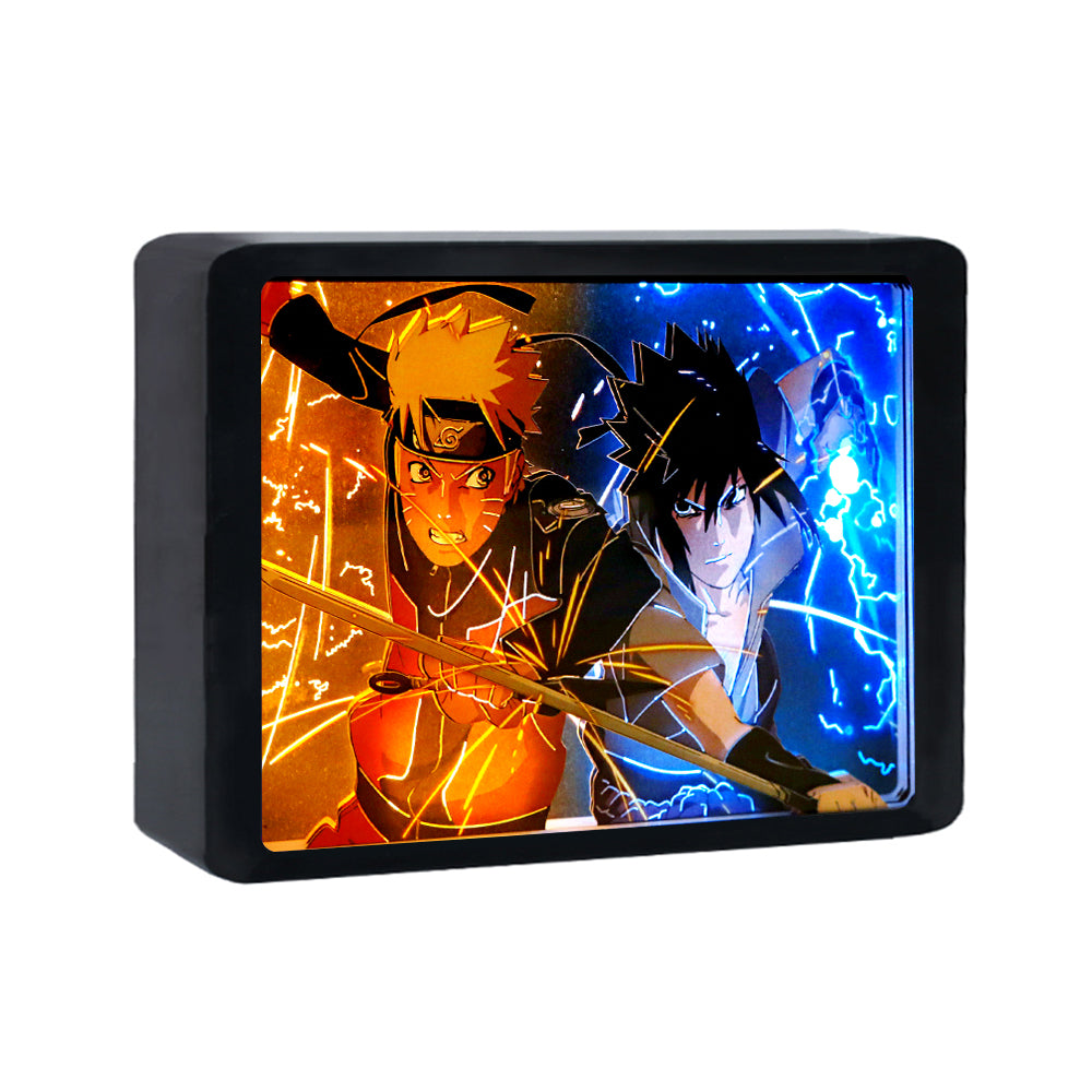 Popular Anime Character Paper Craving Lamp（Black Shadow Box Frame）