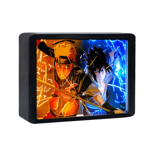 Popular Anime Character Paper Craving Lamp（Black Shadow Box Frame）