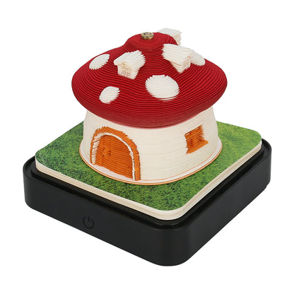Mushroom Model Hand Tear off 3D Calendar Memo Pad With Light