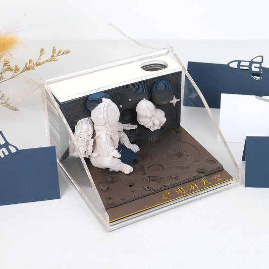 Space Travel Astronaut Model Hand Tear off 3D Memo Pad