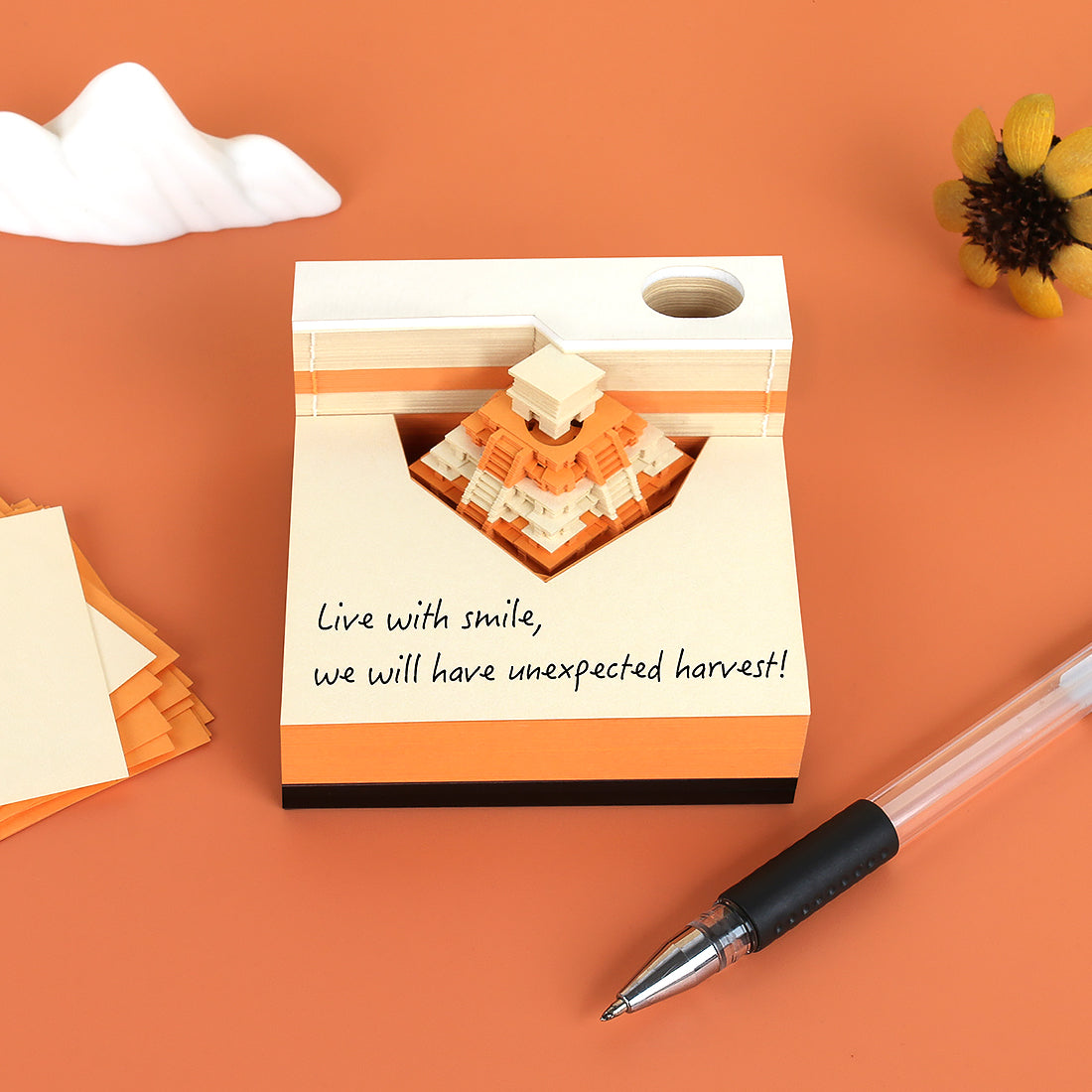 Pyramid Model Hand Tear off 3D Memo Pad