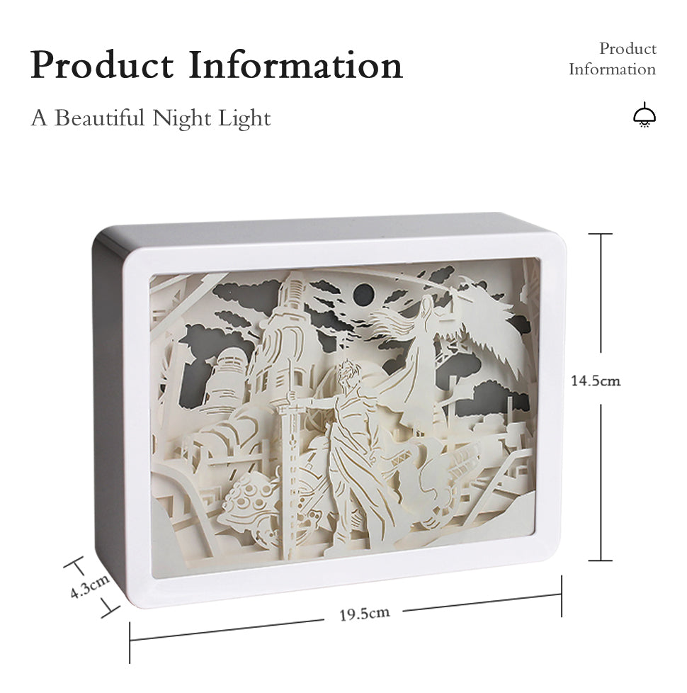 Final Fantasy Anime Paper Carved Light Box with Led Light