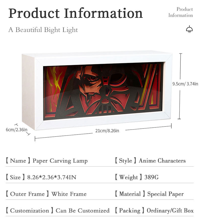 Star Wars Paper Cut Carved Light Box with Led Light