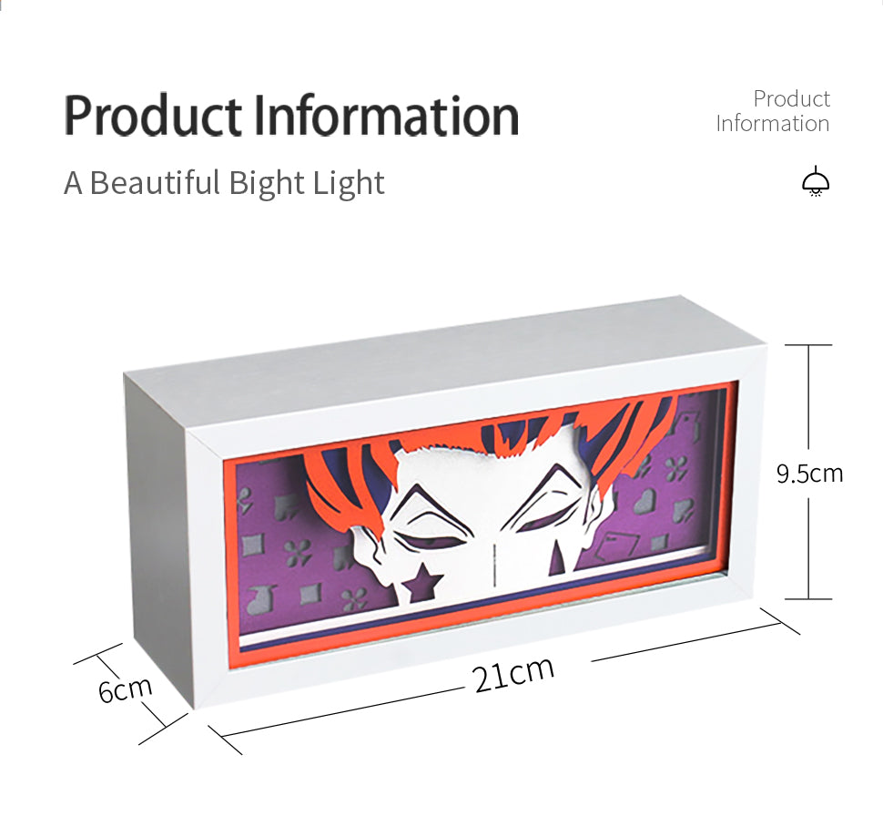 Hisoka Anime Paper Carved Light Box with Led Light