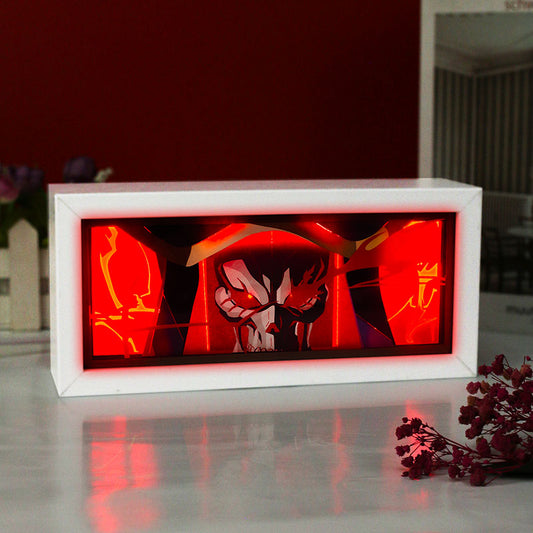 Ainz Ooal Gown Anime Paper Cut Carved Light Box with Led Light
