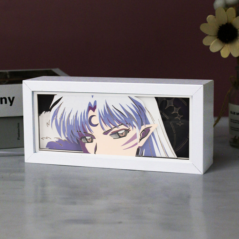 Sesshoumaru Anime Paper Carved Light Box with Led Light
