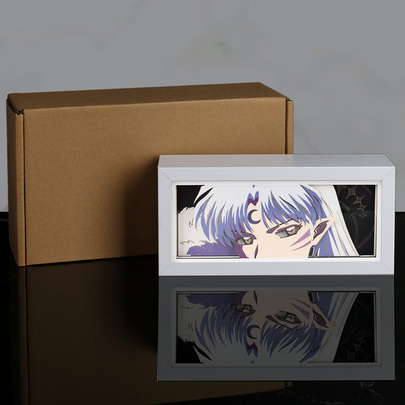 Sesshoumaru Anime Paper Carved Light Box with Led Light