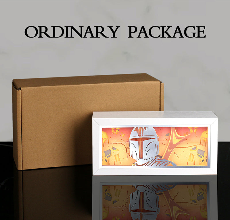 Mandalorian Anime Paper Carved Light Box with Led Light