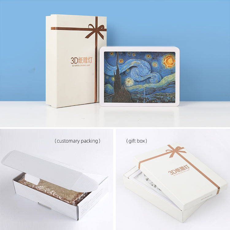 Starry Night Paper Cut Laser Carved Light Box
