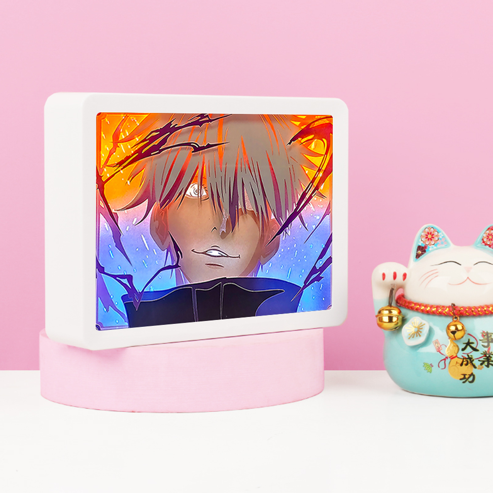 Jujutsu Kaisen Anime Paper Carved Light Box with Led Light