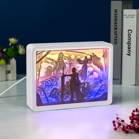 Final Fantasy Anime Paper Carved Light Box with Led Light