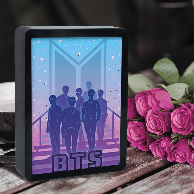 Korean Boys' Team BTS Paper Cut Light Box with Led Light