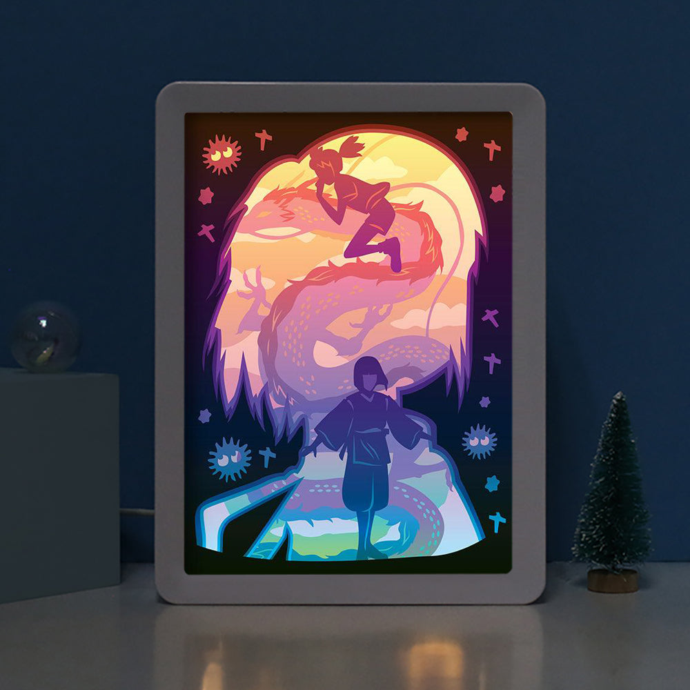 Spirited Away Anime Paper Carved Light Box with Led Light