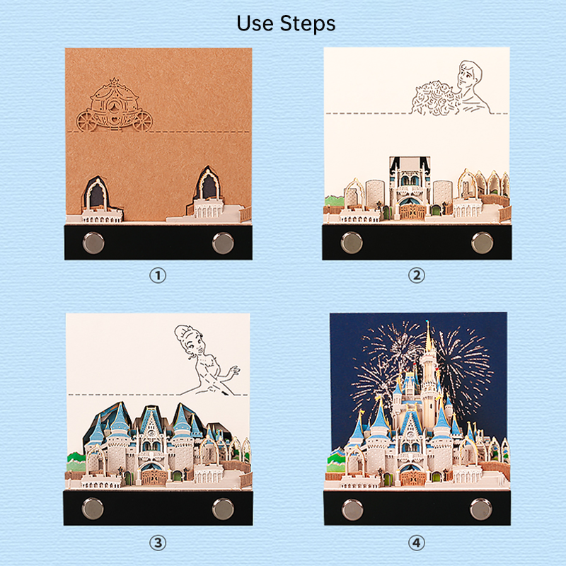 Disney Cinderella Castle 3D Art Memo Pad