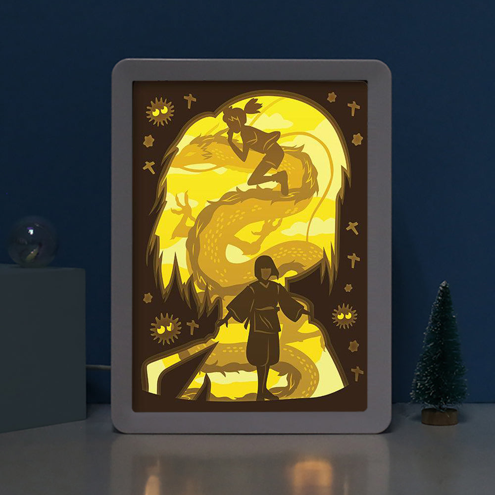 Spirited Away Anime Paper Carved Light Box with Led Light