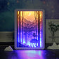 Blue and Yellow Style Paper Cut Carved Light Box with Led Light