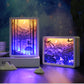 Blue and Yellow Style Paper Cut Carved Light Box with Led Light